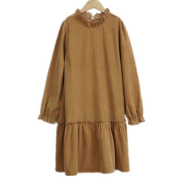 Mädchenkleid N480 khaki 10