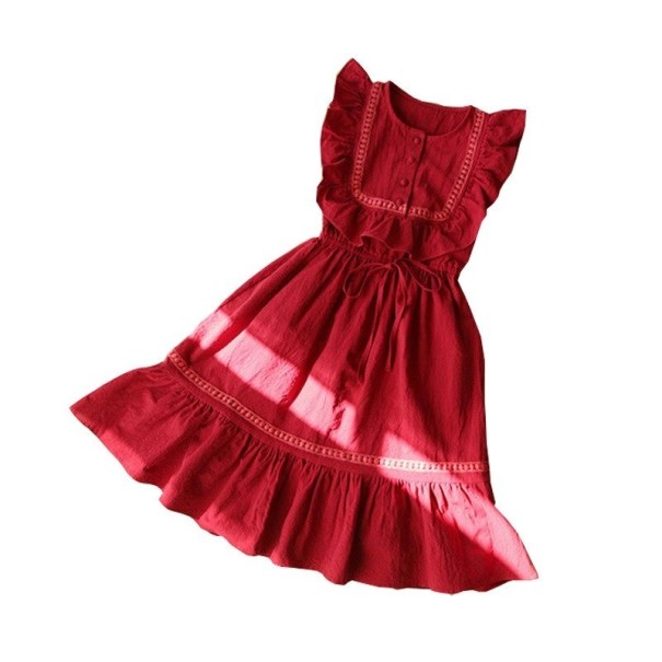 Mädchenkleid N533 rot 16