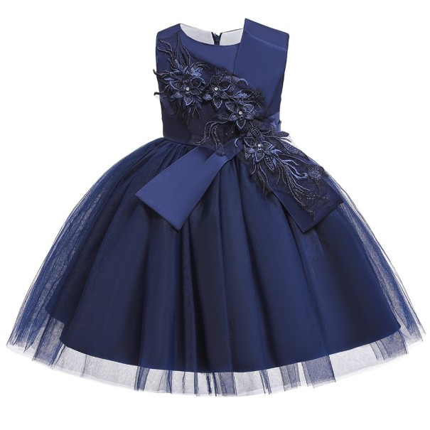 Mädchenkleid N554 dunkelblau 5