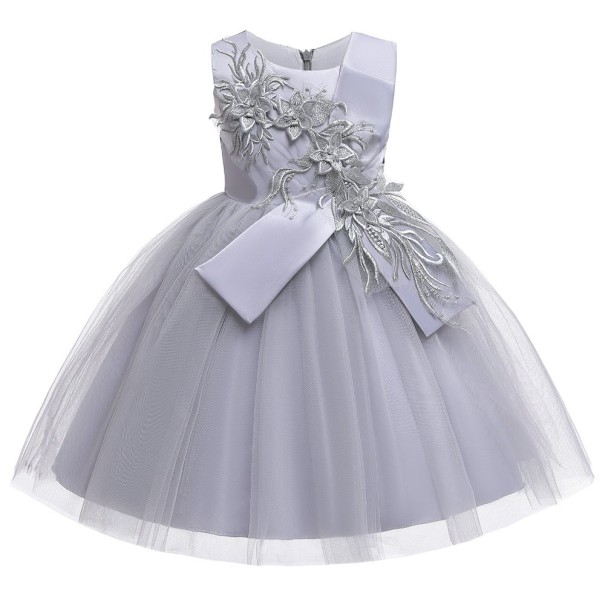 Mädchenkleid N554 grau 5