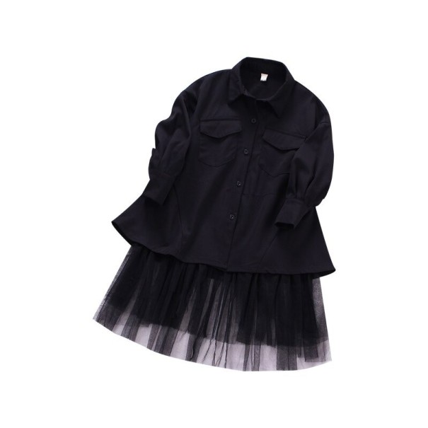 Mädchenkleid N591 schwarz 10