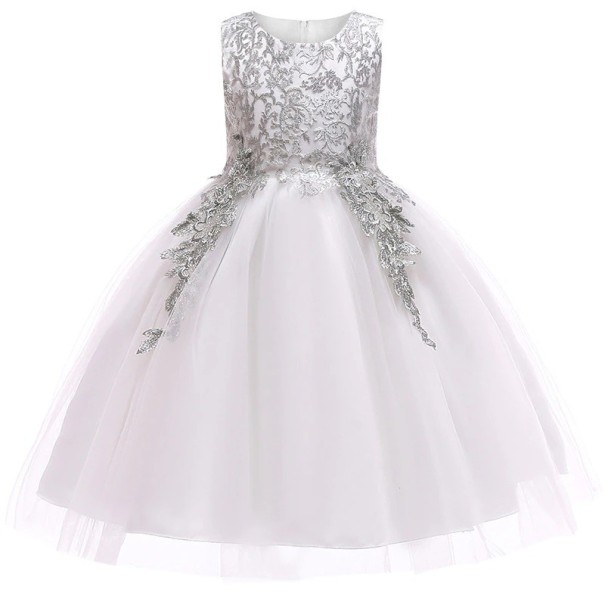 Mädchenkleid N594 silbern 3