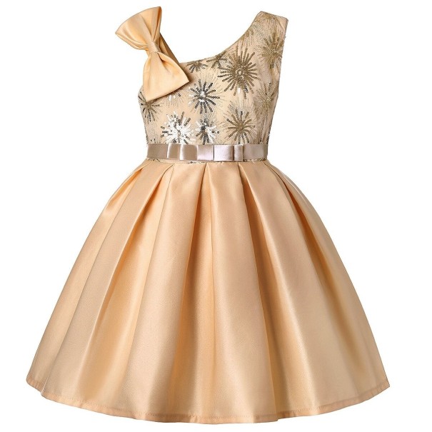Mädchenkleid N603 apricot 4