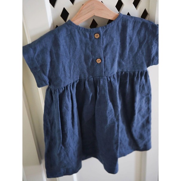 Mädchenkleid N606 dunkelblau 4