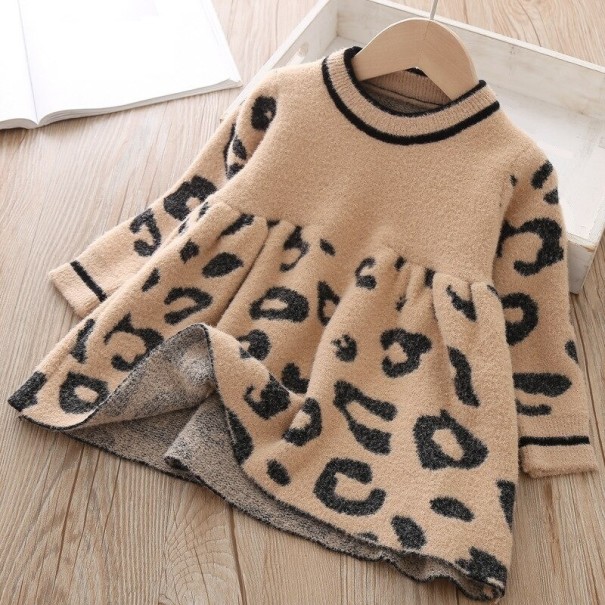Mädchenkleid N611 hellbraun 2