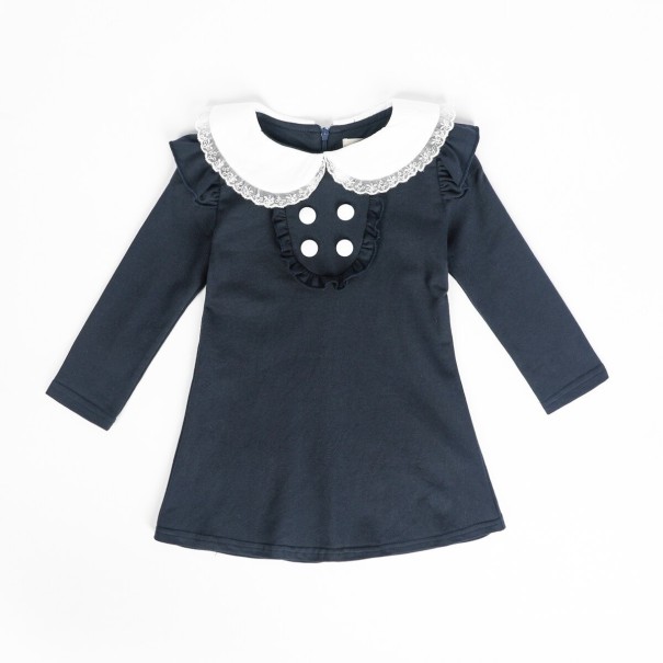 Mädchenkleid N612 dunkelblau 10