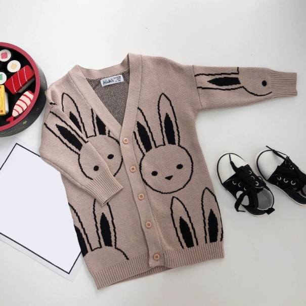 Mädchenpullover mit Hasen L599 12-18 Monate A