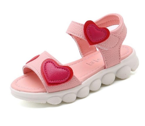 Mädchensandalen mit Herzen rosa 22