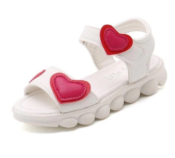 Mädchensandalen mit Herzen weiß 32