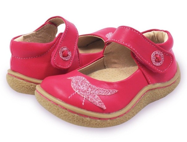 Mädchensandalen mit Vogel dunkelrosa 26