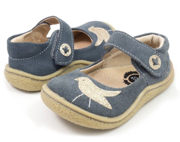 Mädchensandalen mit Vogel grau 29