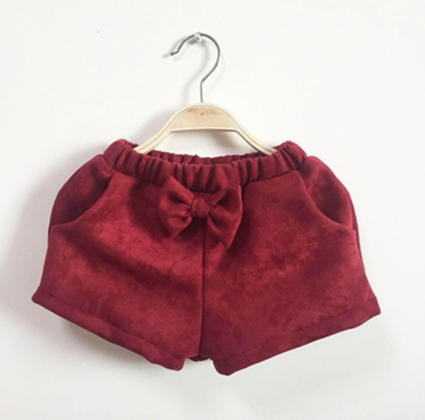 Mädchenshorts mit Schleife J885 rot 4