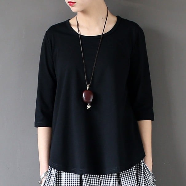 Maglietta basic oversize da donna nero