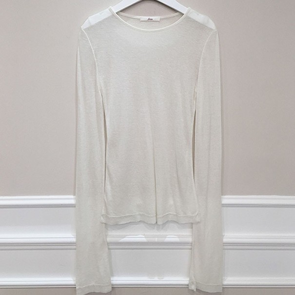 Maglietta da donna a maniche lunghe bianco