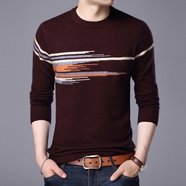 Maglietta da uomo in lana J1533 bordeaux L