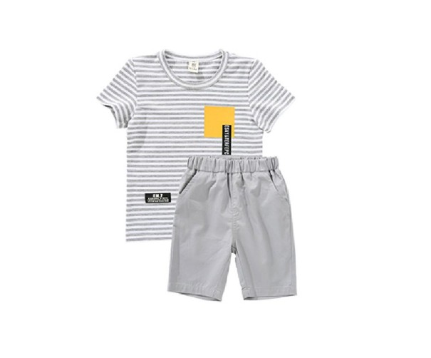 Maglietta e pantaloni corti da bambino L1721 grigio 8