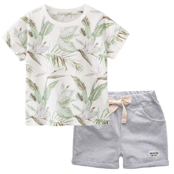 Maglietta e pantaloni corti per ragazzi L1722 grigio 6