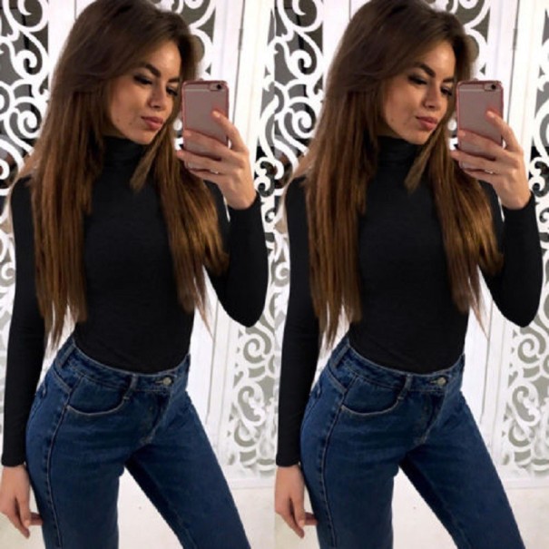 Maglione a collo alto da donna B92 nero S