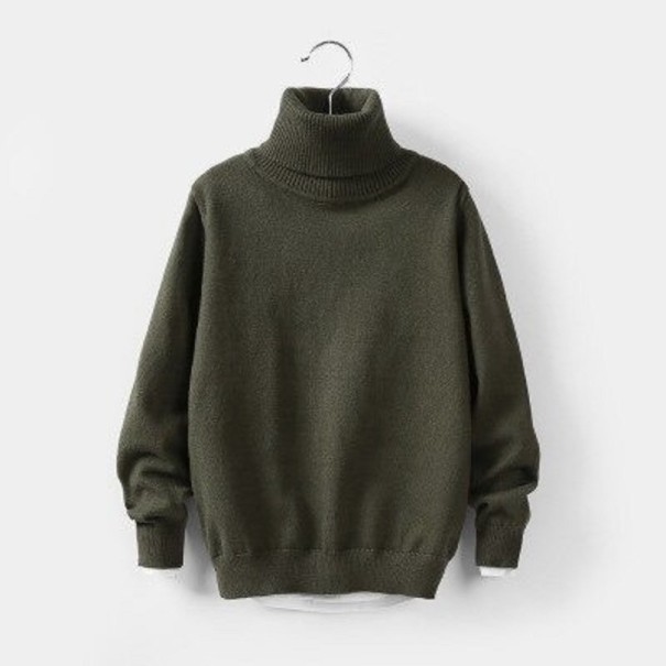 Maglione a collo alto per bambini L600 verde scuro 4