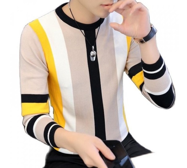 Maglione a righe da uomo F185 L 5