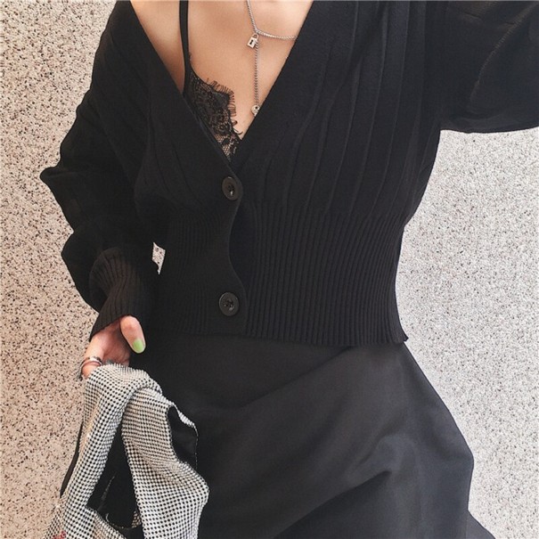 Maglione corto da donna G270 nero S