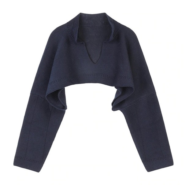 Maglione corto da donna G310 blu scuro