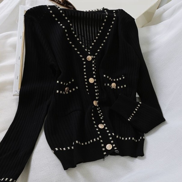 Maglione da Donna con Bottoni G347 nero