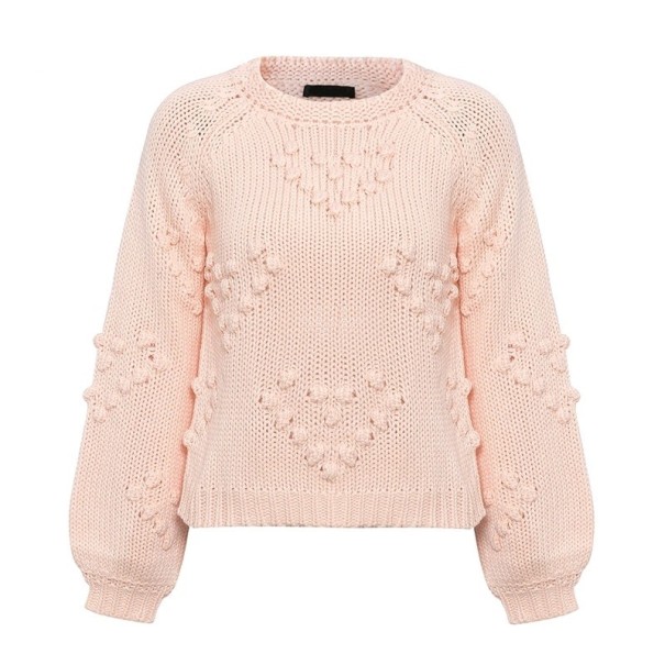 Maglione da donna con cuori B43 rosa L