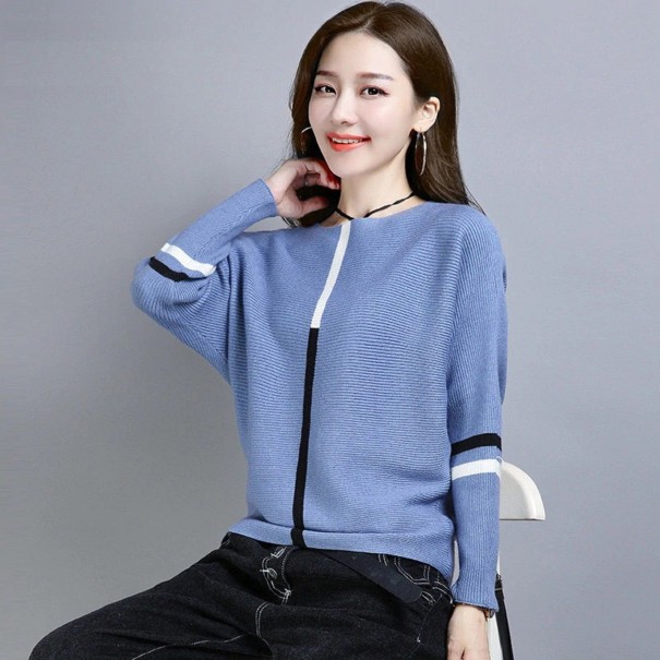 Maglione da Donna con Maniche a Pipistrello G414 blu