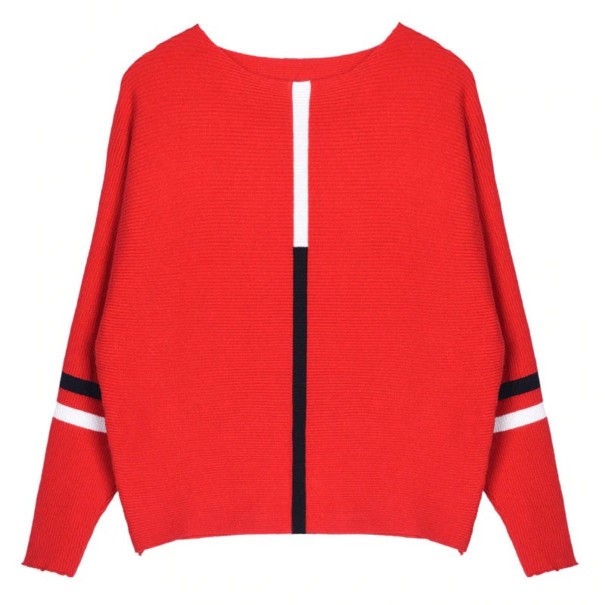 Maglione da Donna con Maniche a Pipistrello G414 rosso