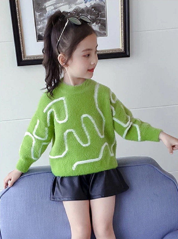 Maglione da ragazza L636 verde 9