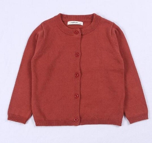Maglione da ragazza L645 rosso mattone 12-24 mesi