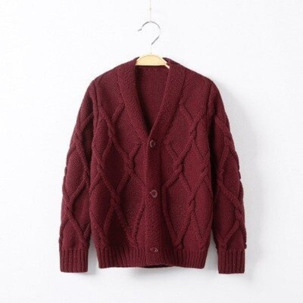 Maglione da ragazzo L979 bordeaux 8