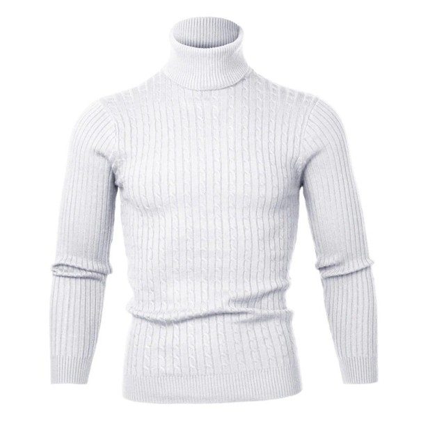 Maglione da uomo con colletto alto F169 bianco XS