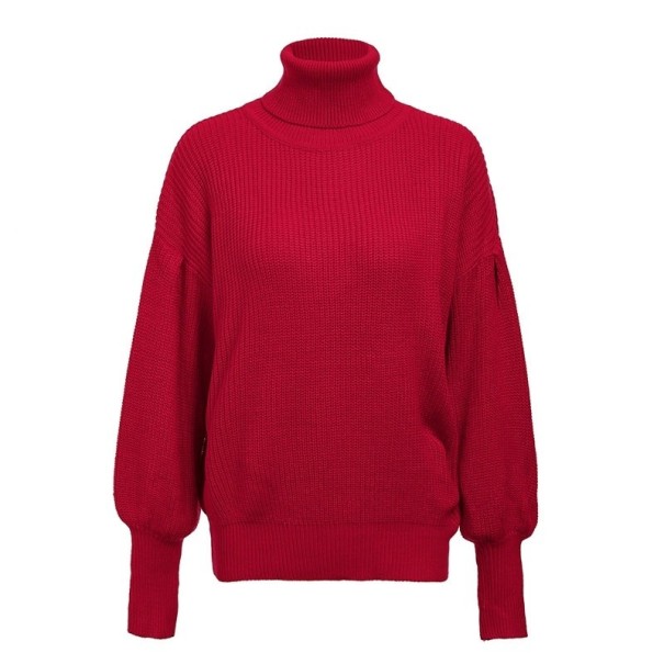 Maglione lavorato a maglia da donna J1838 rosso