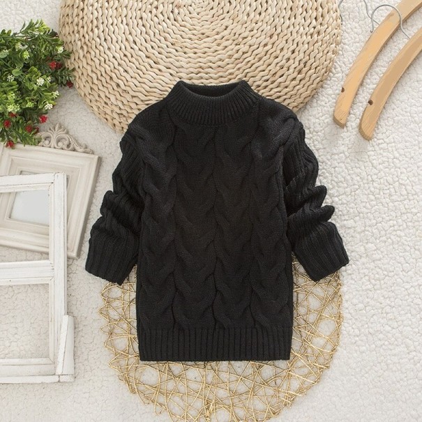 Maglione lavorato a maglia per bambini L593 nero 4 B