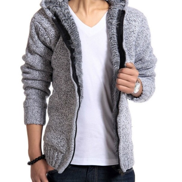 Maglione Peloso da Uomo F209 grigio chiaro M