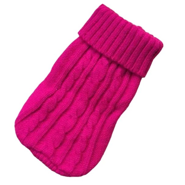Maglione per cani 2,5 - 4 kg Maglione lavorato a maglia per piccoli cani Abbigliamento invernale caldo per cuccioli e razze miniature Protezione autunnale e invernale dal freddo Design elegante rosa scuro