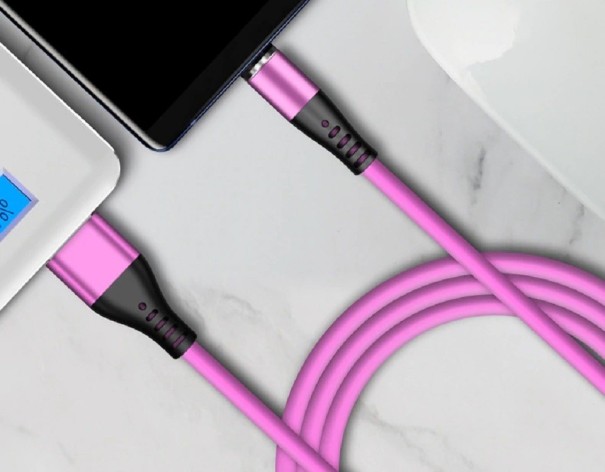 Magneettinen USB-kaapeli K633 vaaleanpunainen 2