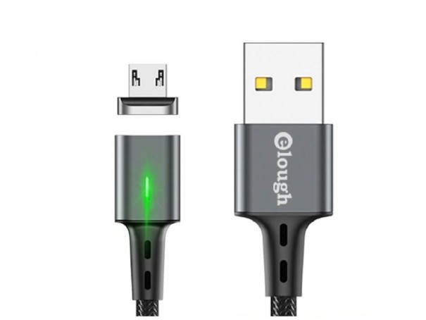 Magneettinen USB-latauskaapeli K439 harmaa 1 m 1