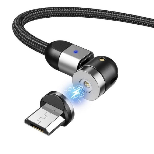 Magneettinen USB-latauskaapeli liittimellä hopeinen 2 m 1