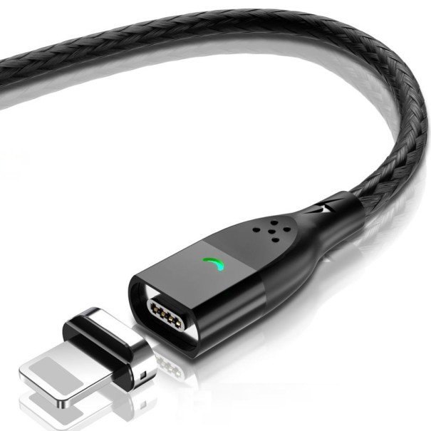 Mágneses USB adatkábel K453 fekete 2 m 3