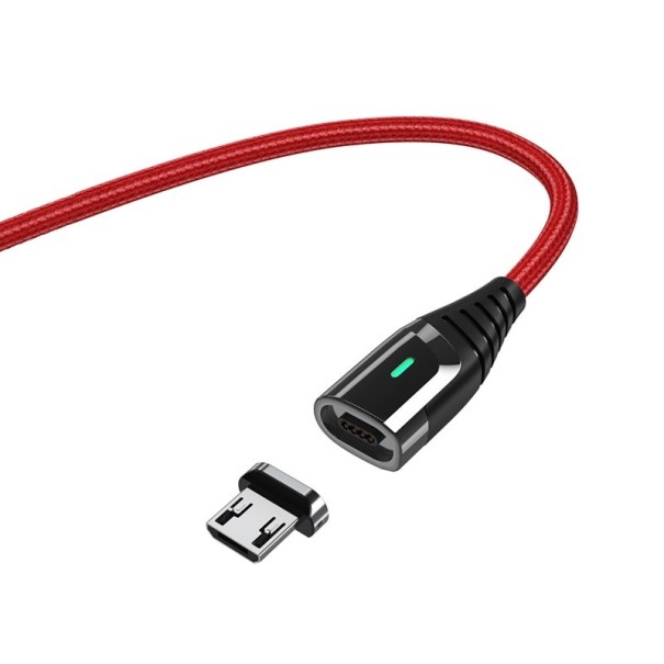 Mágneses USB adatkábel K548 piros 2 m 2