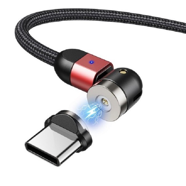 Mágneses USB töltőkábel csatlakozóval piros 1 m 2