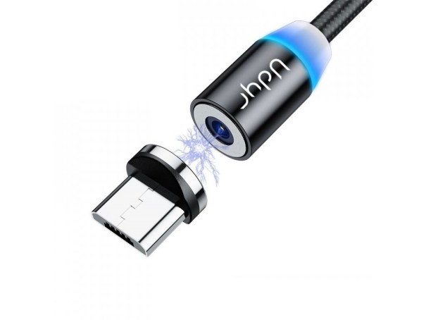 Mágneses USB töltőkábel K468 fekete 1 m 1
