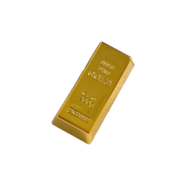 Magnet zlatá cihla 2v1 otvírák 4,8×9 cm magnet na lednici kovové povrchy uchycení poznámek a otevírání lahví 1