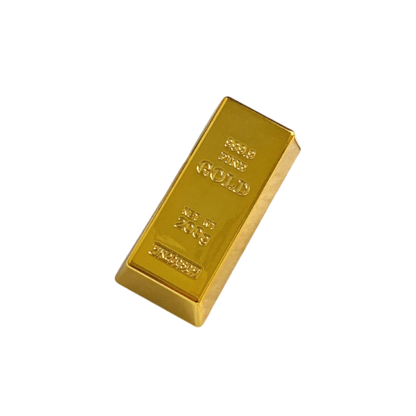 Magnet zlatá cihla dekorativní 2,8×6 cm magnet na lednici kovové povrchy uchycení poznámek fotografií a dokumentů 1