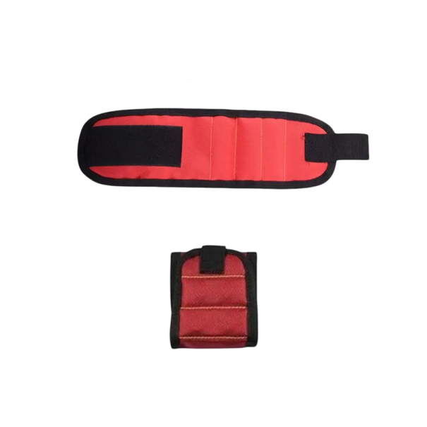 Magnetarmband für Schrauben und Werkzeuge, verstellbarer Handgelenkgürtel für Heimwerker, Halterung für Bohrer, Nägel und Schrauben, Elektriker-Werkzeug rot
