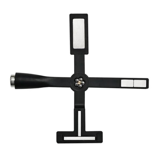 Magnete multifunzionale 5v1 forte per unghie 10,8 x 10,1 cm Effetto Cat Eye Magnet per smalto gel Strumento per nail art Motivi creativi Manicure Decorazione nero