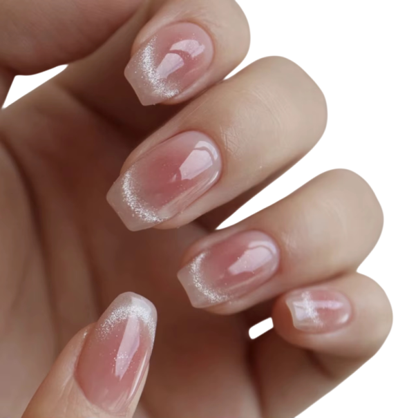 Magnetic Look of Square Nails 24 pcs Modern Nail Art with Variable Light Effect for a Striking Hand Style 1